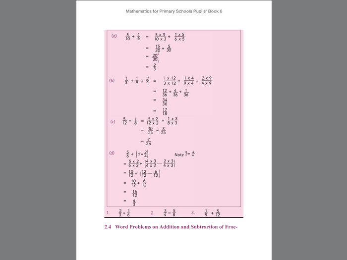 mathematics for primary school